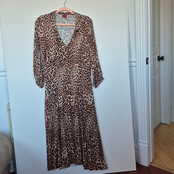 Hugo Boss leopard print button-up dress - Picture 1 of 8